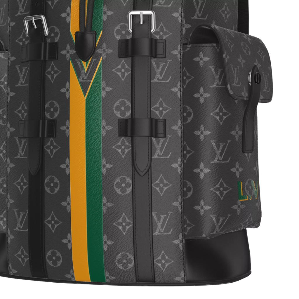 Zaino Louis Vuitton Monogram Striped Edition, verde/giallo