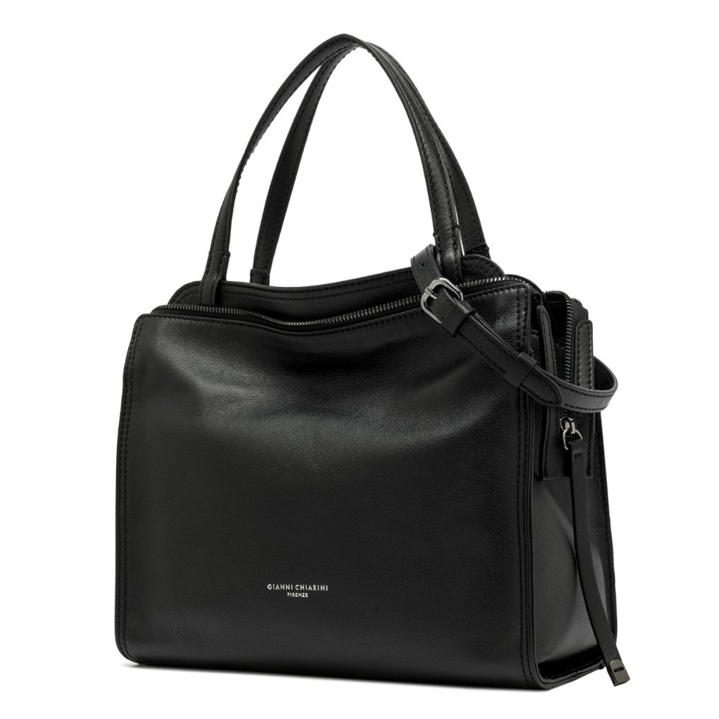 Borsa GIANNI CHIARINI Firenze Nera - Eleganza Minimalista | Pelle Premium con Laccetti