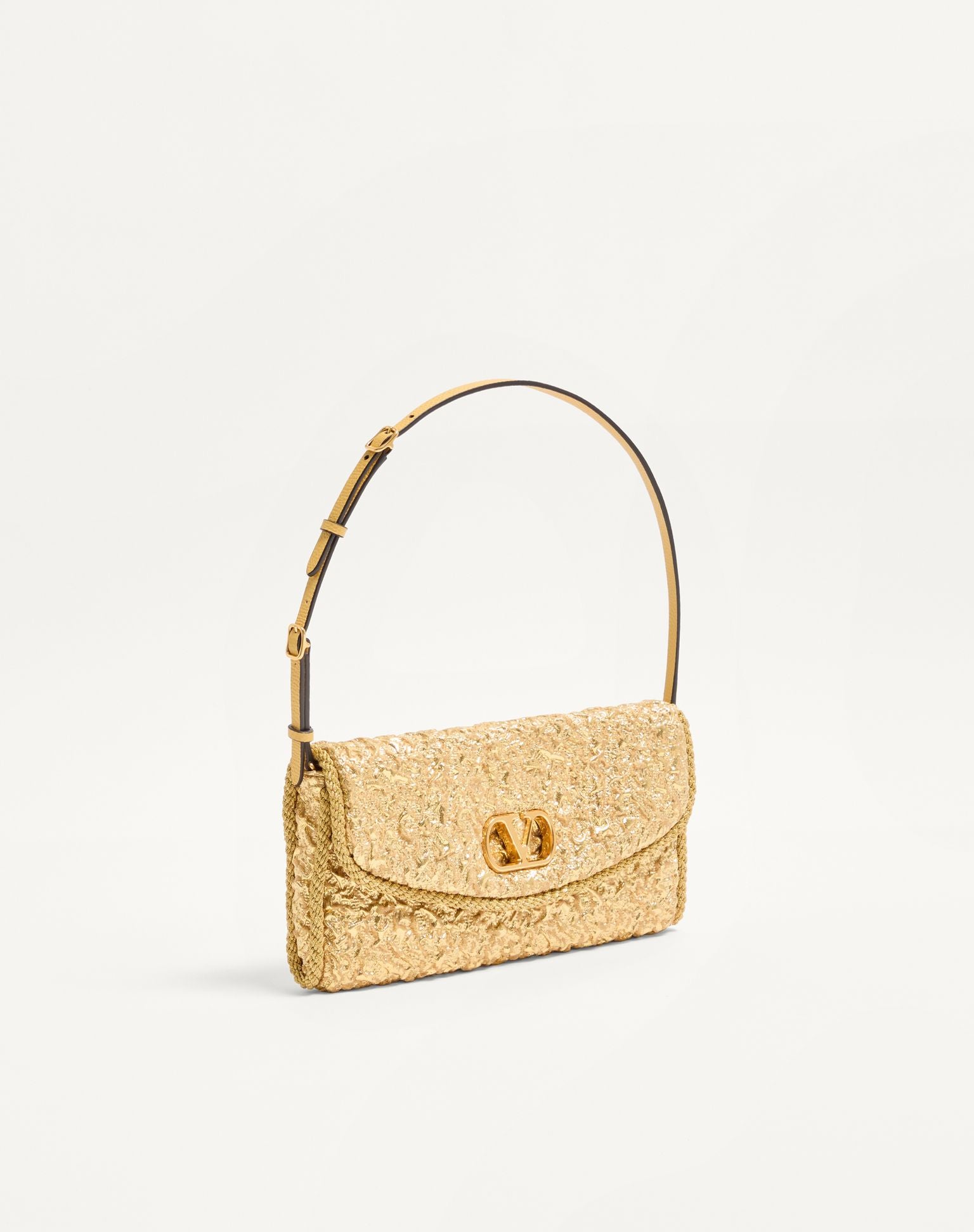 Piccola borsa a spalla Valentino Garavani Locò ricamata con logo gioiello