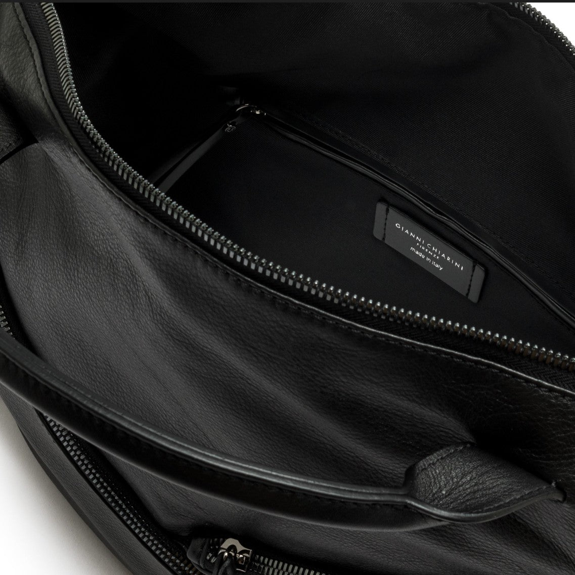 Borsa GIANNI CHIARINI Firenze Nera - Design Hobo Morbido | Pelle Premium con Dettagli Zip
