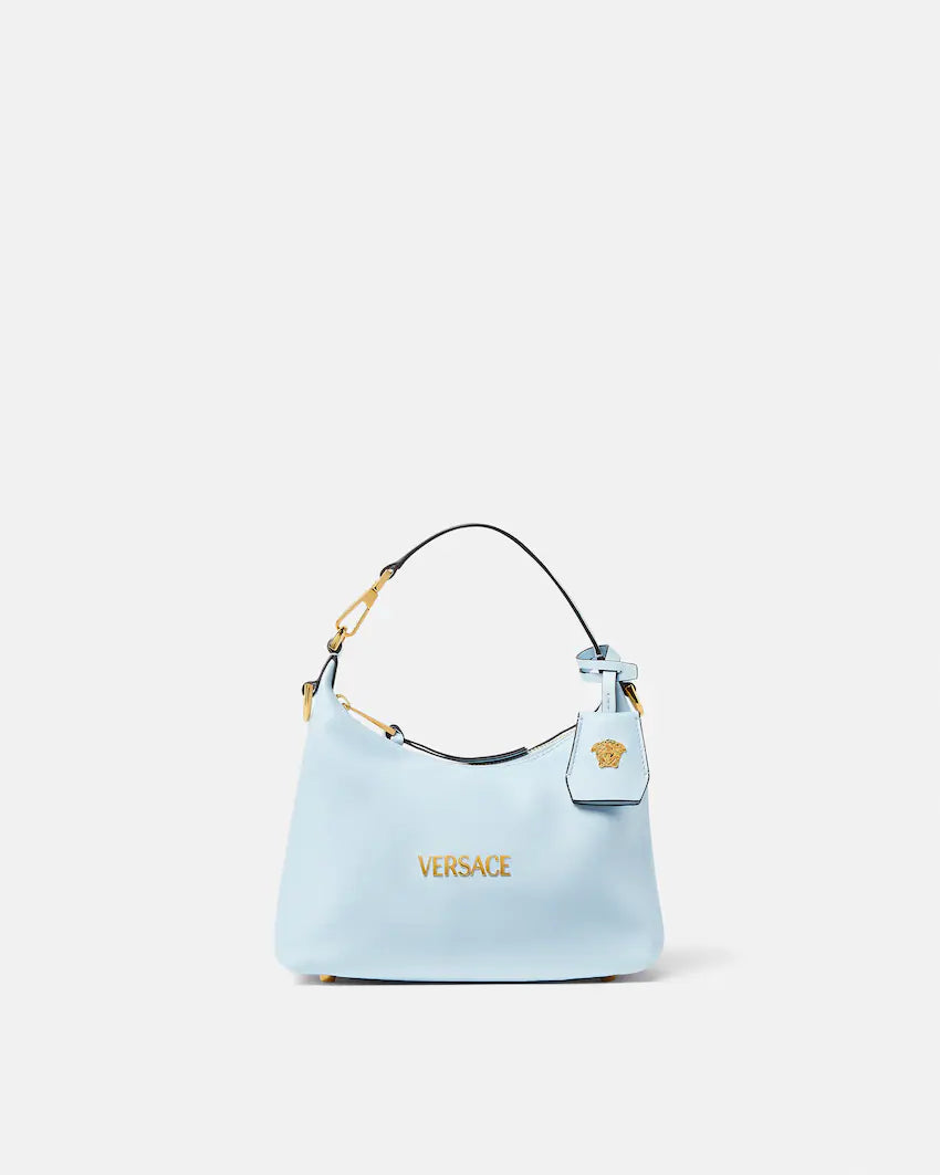 Borsa Hobo Versace Tag in Pelle Nappa