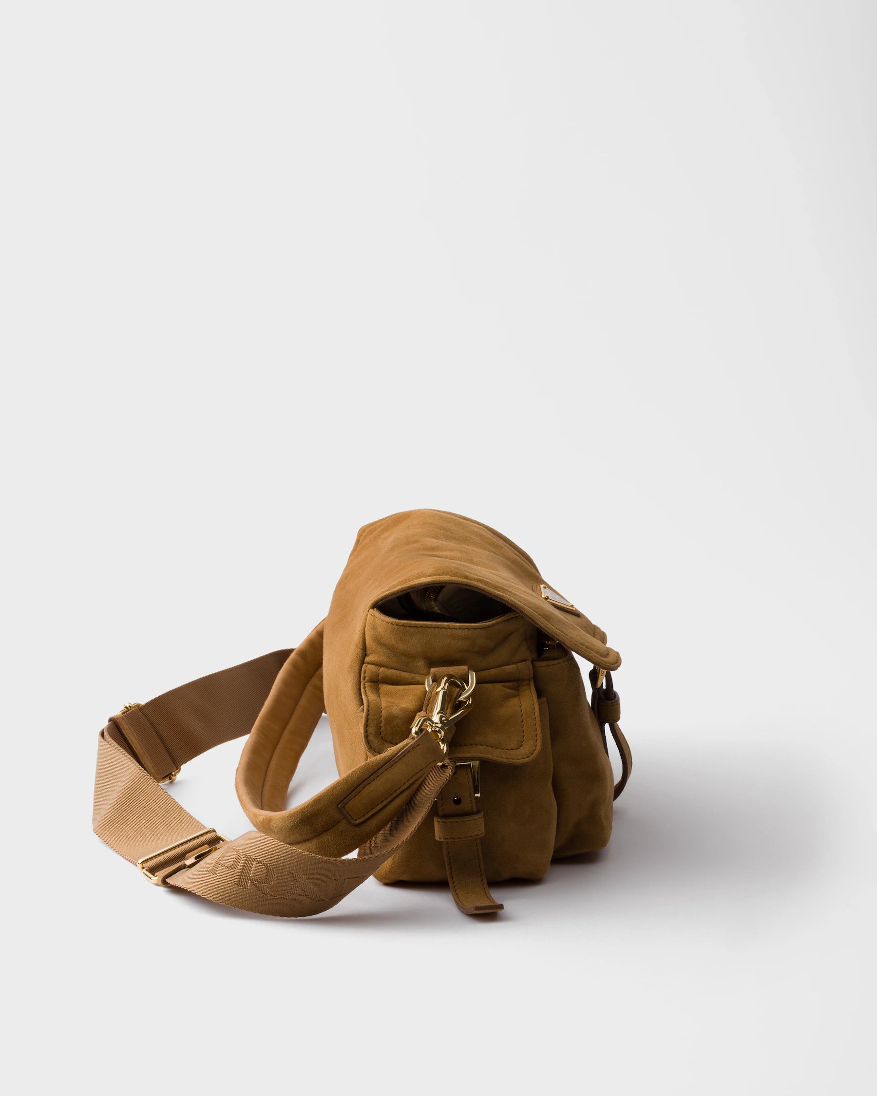 Borsa a Tracolla Media Prada Explore | Crossbody Bag in Pelle Scamosciata con Logo