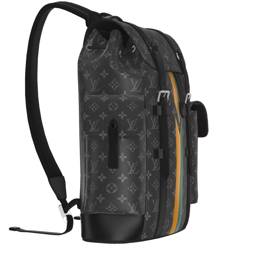 Zaino Louis Vuitton Monogram Striped Edition, verde/giallo