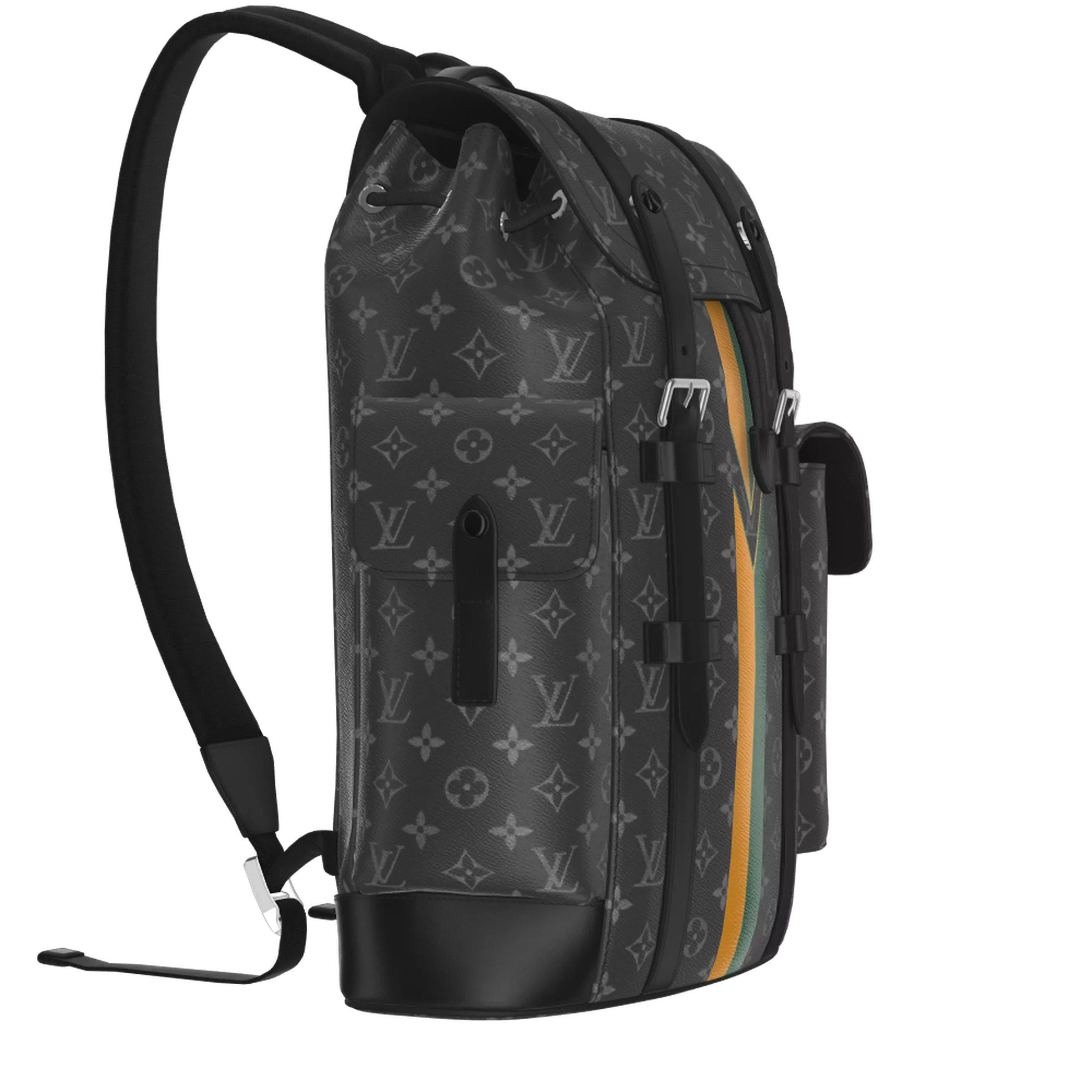 Zaino Louis Vuitton Monogram Striped Edition, verde/giallo