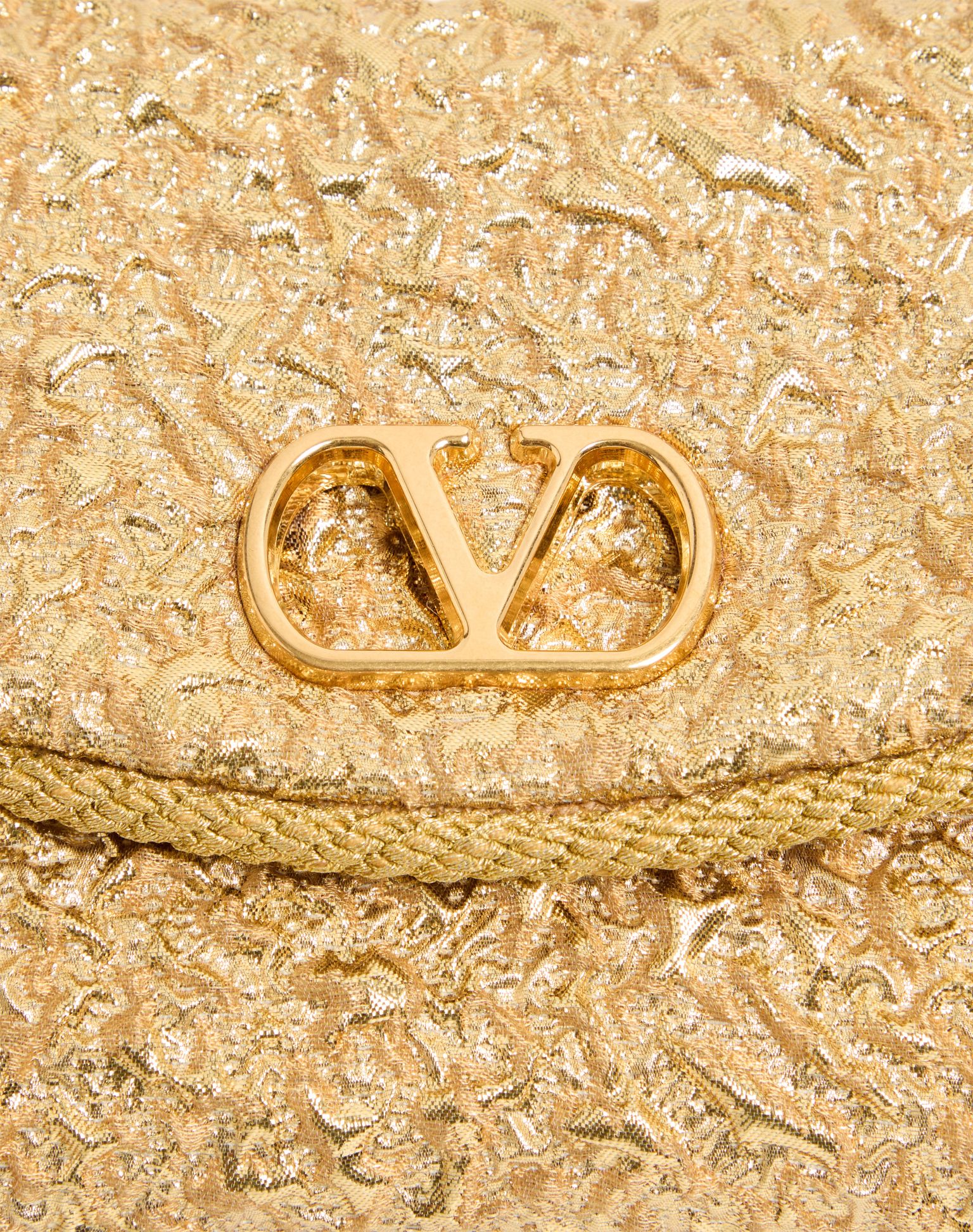 Piccola borsa a spalla Valentino Garavani Locò ricamata con logo gioiello