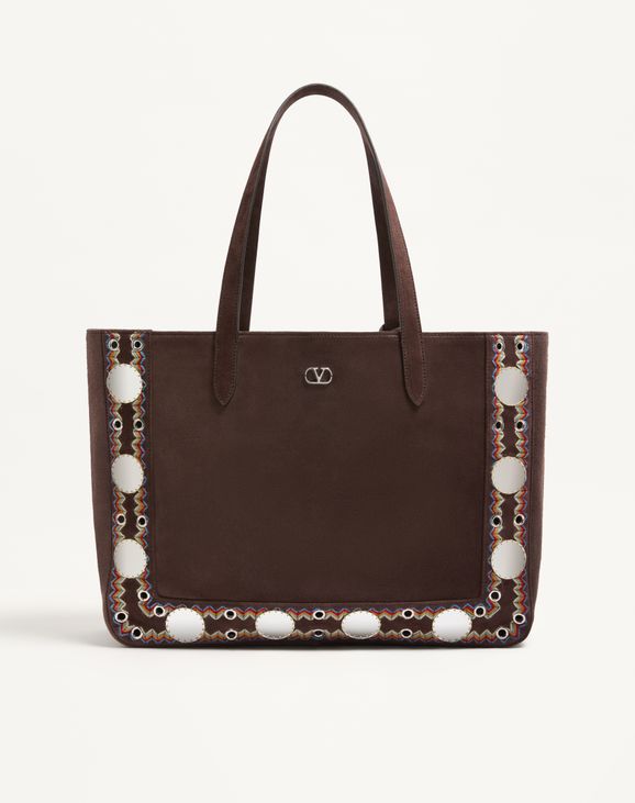 Borsa Shopping Media Valentino Garavani Nellcôte In Suede