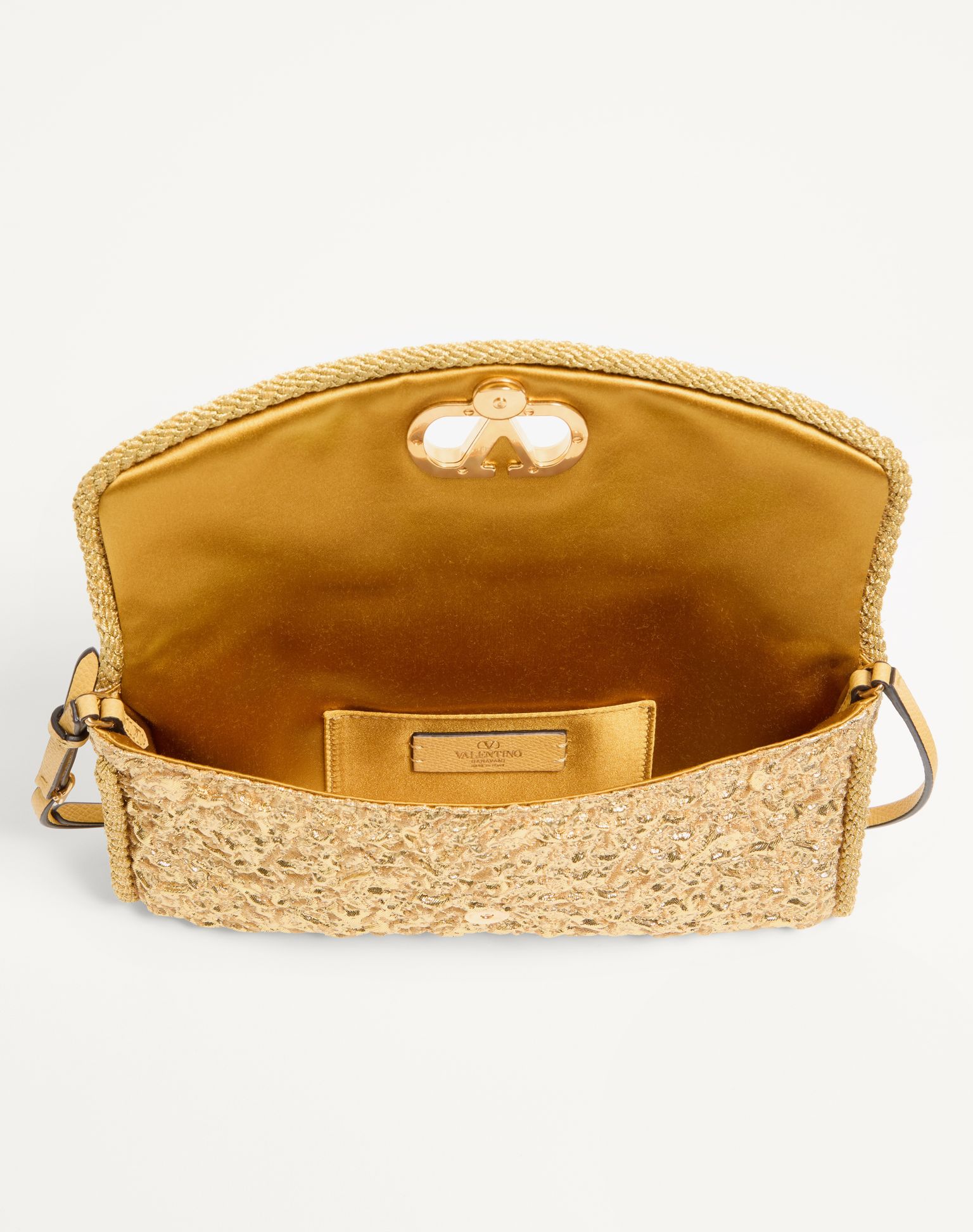 Piccola borsa a spalla Valentino Garavani Locò ricamata con logo gioiello