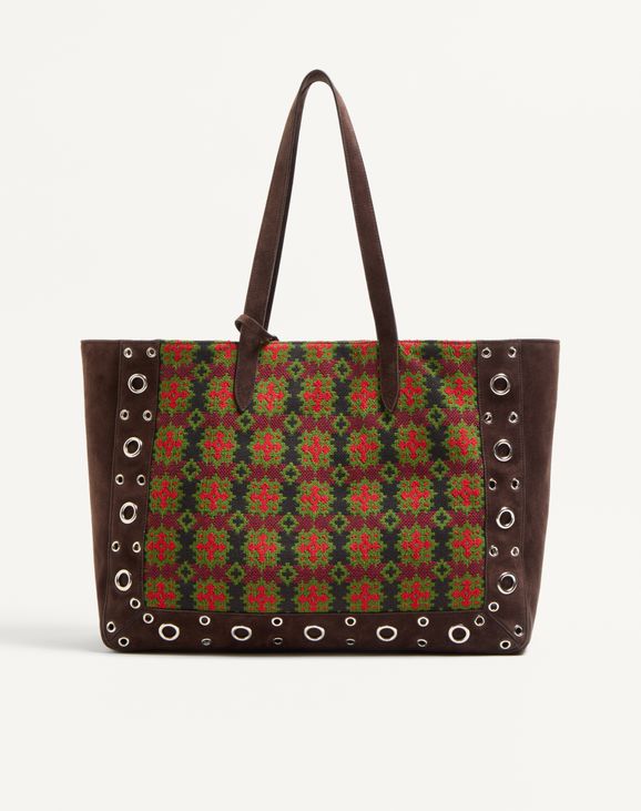 Borsa Shopping Grande Valentino Garavani Nellcôte In Tessuto..