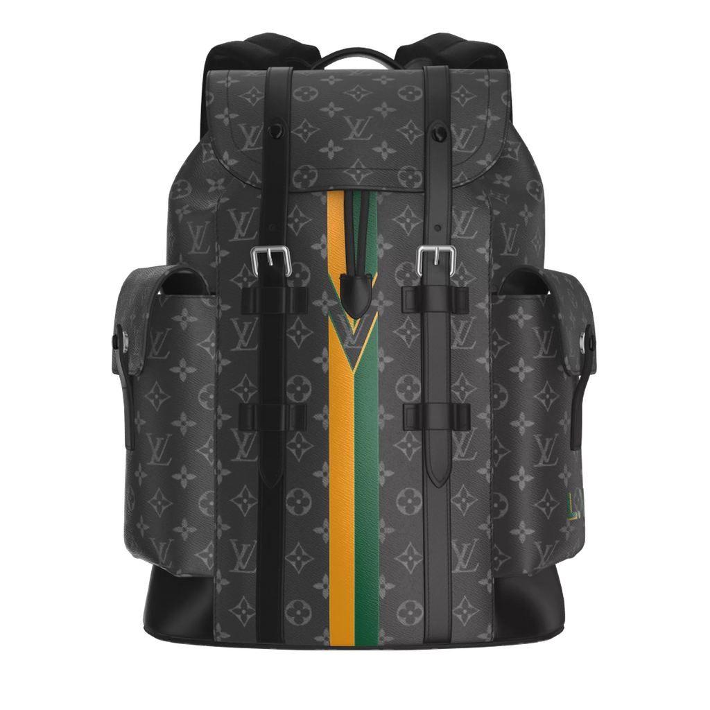 Zaino Louis Vuitton Monogram Striped Edition, verde/giallo