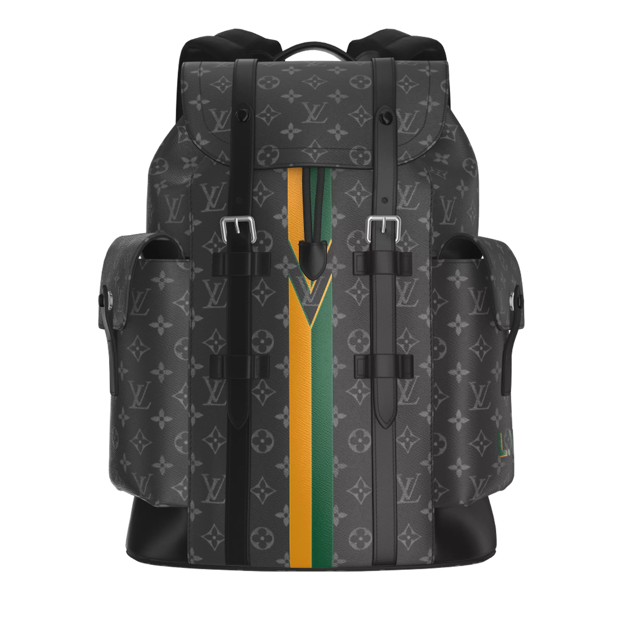 Zaino Louis Vuitton Monogram Striped Edition, verde/giallo